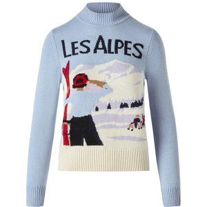 MC2 Saint Barth Women's Crewneck Sweater with Les Alpes Mountains Postcard XS